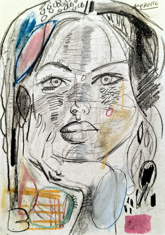 jose manuel merello portraits modern art woman contemporary drawing